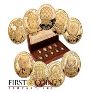 Niue Gold Imperial Faberge Eggs 6 g $45 Series 9 Nine Coin Set 2012-2013 Proof ~1.74 oz